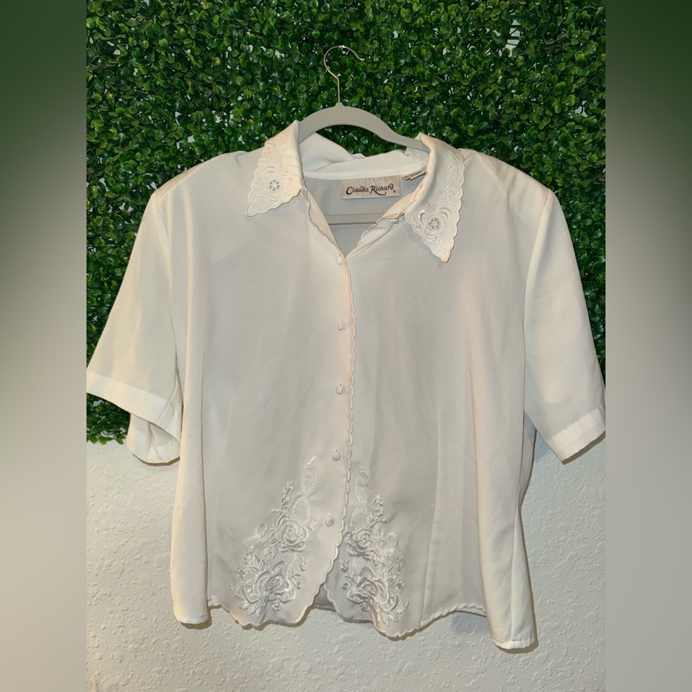 Claudia Richard Cream Floral Blouse